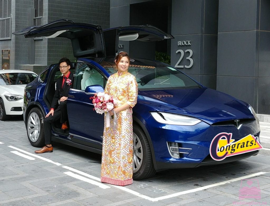 Tesla Model X 結婚花車 藍色 Wedding Car @馬鞍山