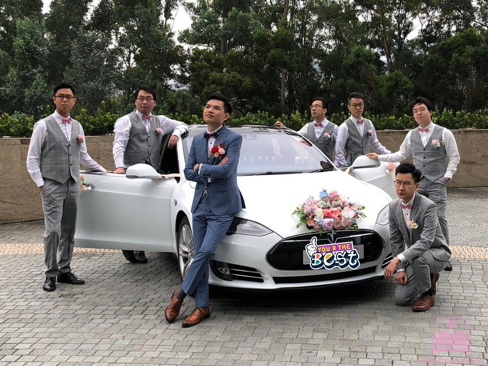 Tesla Model S 結婚花車 白色 Wedding Car White