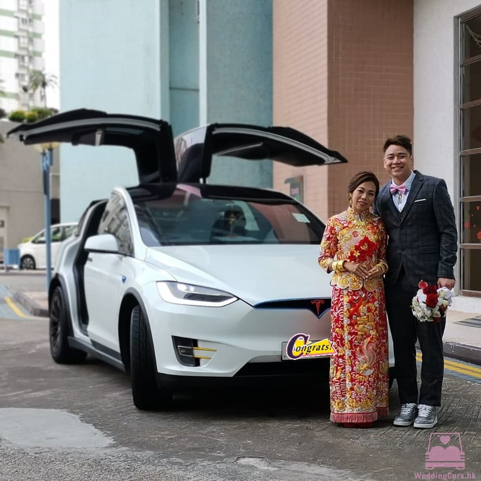 Tesla Model X 結婚花車 白色 Wedding Car White