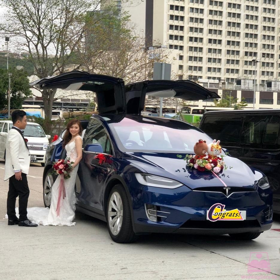 Tesla Model X 結婚花車 藍色 Wedding Car @ Lai Chi Kok Park 荔枝角公園